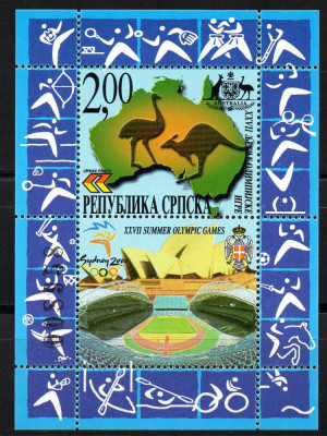 BOSNIA HERTEGOVINA - Srpska 2000, JO Sydney, Sport, Fauna, serie neuzata, MNH foto