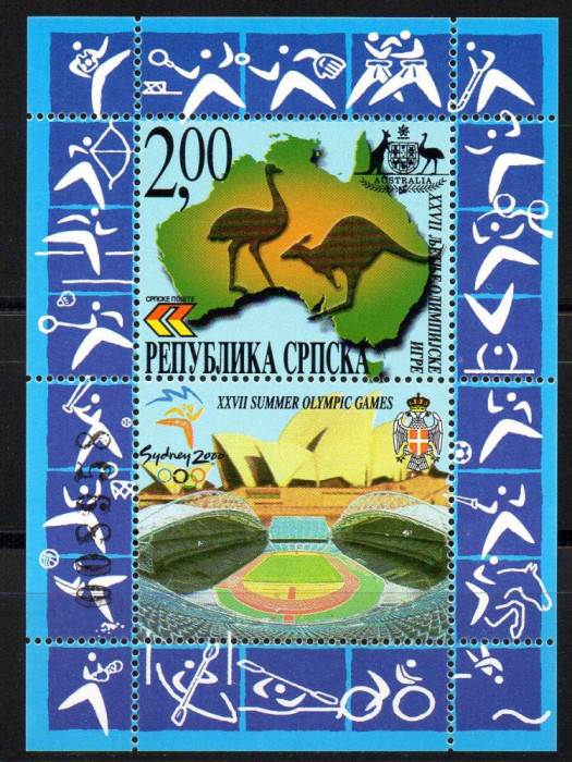 BOSNIA HERTEGOVINA - Srpska 2000, JO Sydney, Sport, Fauna, serie neuzata, MNH