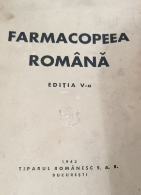 FARMACOPEEA ROMANA 1943 foto