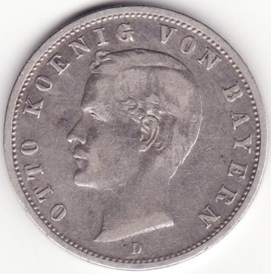 Moneda Bavaria - 2 Mark 1901 - D - Argint foto