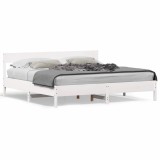 Cumpara ieftin Cadru de pat fara saltea, alb, 180x200 cm, lemn masiv pin