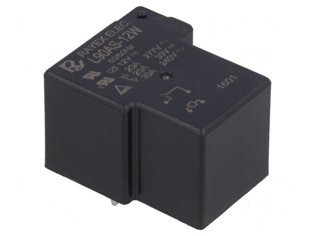 Releu electromagnetic SPST-NO 12VDC 30A pentru PCB