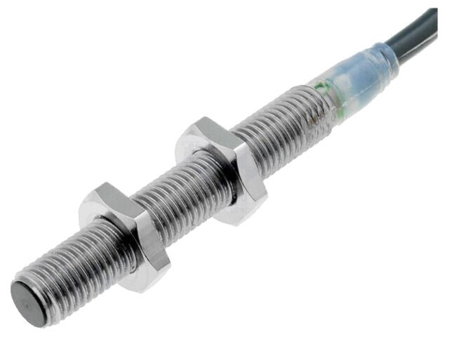Senzor inductiv OMRON M8 NPN NO 12-24V 0-2mm IP67 200mA cablu 2m
