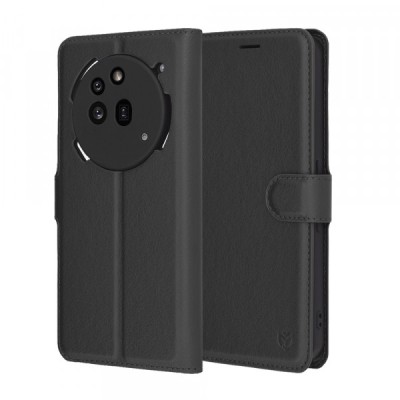 Husa pentru Nothing Phone (3a) Pro, Techsuit, Leather Folio, Neagra foto