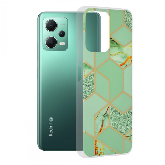 Husa pentru Xiaomi Redmi Note 12 5G / Poco X5, Techsuit Marble Series, Green Hex