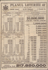 HST A1857 Planul loteriei pe clase a 41-a 1947 foto