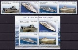 RO 2005 LP 1688 +1688 b &quot; Nave Militare Romanesti&quot;, - serie + colita 358 , MNH