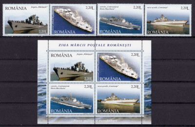 RO 2005 LP 1688 +1688 b &amp;quot; Nave Militare Romanesti&amp;quot;, - serie + colita 358 , MNH foto