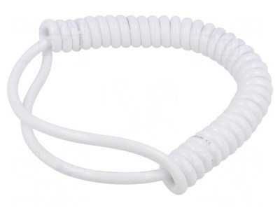 Cablu spiralat alb 3G1mm2 PUR 0.3m-1.05m foto