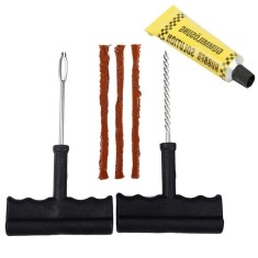 Kit unelte pentru reparartii pana roti auto, cu 6 piese, ergonomic, prindere sigura, universal, din otel si plastic, maro