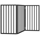 Cumpara ieftin Poarta pentru caini pliabila 3 panouri negru, 150 cm, lemn plop