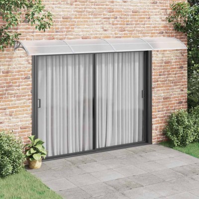 vidaXL Copertină de ușă, gri și transparent, 400x80 cm, policarbonat foto