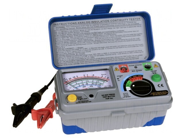 Aparat de măsură: rezistenţa de izolaţie analog VAC: 0&divide;600V: cod: PKT-P2675,