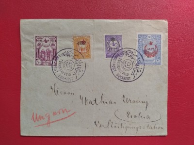 PLIC FILATELIC - OCUPATIA TURCA IN ROMANIA - STAMPILA PAKETPOST BUKAREST - RAR foto