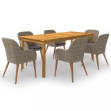 Gossi set mobilier de gradina, 7 piese, maro