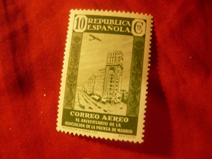 Timbru Spania 1936 - A 40a aniversare a Presei Madrid , val. 10C