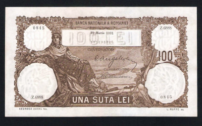 Romania 100 Lei - Martie 1931, XF + . Piesa frumoasa de colectie . Rara foto