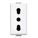 Priza schuko simpla Bticino Matix SAM5180E, incastrata, modulara - 1, contact de protectie, alba