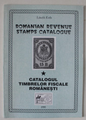 ROMANIAN REVENUE STAMPS CATALOGUE / CATALOGUL TIMBRELOR FISCALE ROMANESTI de LASZLO EROS , EDITIE IN ENGLEZA SI ROMANA , 1995 foto