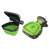 Cumpara ieftin Cleste pentru excremente caini &ndash; cleste din plastic pliabil, cu carabina, portabil, Verde