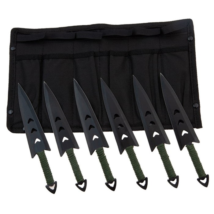 Set sase cutite de aruncat IdeallStore&reg;, Army Fury, otel inoxidabil, 16.5 cm, negru