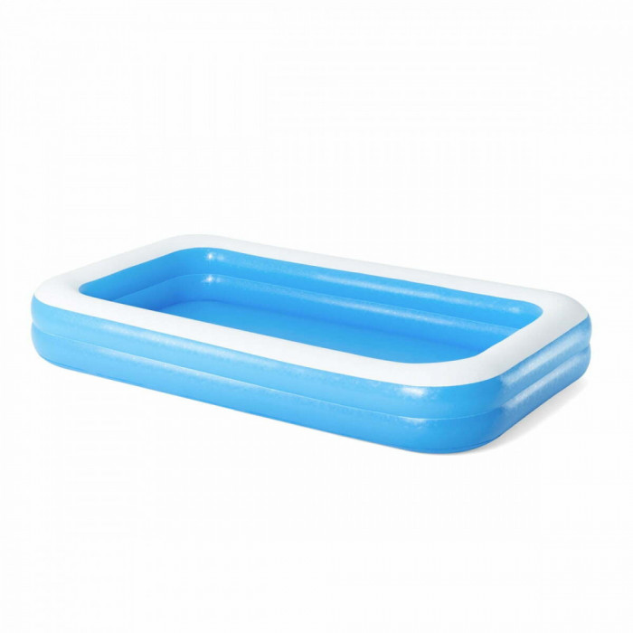 Piscina gonflabila pentru familie, in forma de dreptunghi cu dimensiunea de 305 x 183 x 46 cm, albastra , pentru interior sau exterior