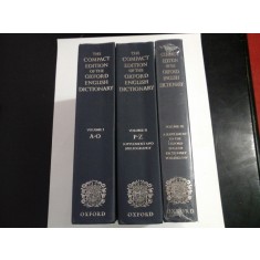 THE COMPACT EDITION OF THE OXFORD ENGLISH DICTIONARY - 3 vol.(reproduced micrographically)