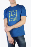 Tricou barbati cu imprimeu cu logo T_JUST_J5_00S4EL albastru, XL