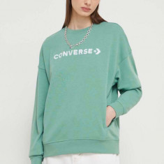 Converse bluza femei, culoarea verde, cu imprimeu