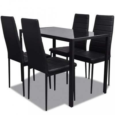 Set mobilier de bucatarie, cinci piese, negru foto