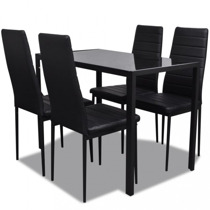 Set mobilier de bucatarie, cinci piese, negru