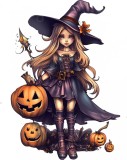 Cumpara ieftin Sticker decorativ, Halloween, Mov, 75 cm, 1308STK-1