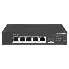 Switch Smart managed 4 porturi 10/100 MBps PoE, 1 port Gigabit SFP, 1 port Gigabit RJ45 - HIKVISION DS-3T1306P-SI-HS