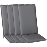 Outsunny Lot de 4 perne de scaun pentru exterior cu curele si banda reglabila, anti-decolorare UPF50+, 124x50x5cm, gri | Aosom Romania