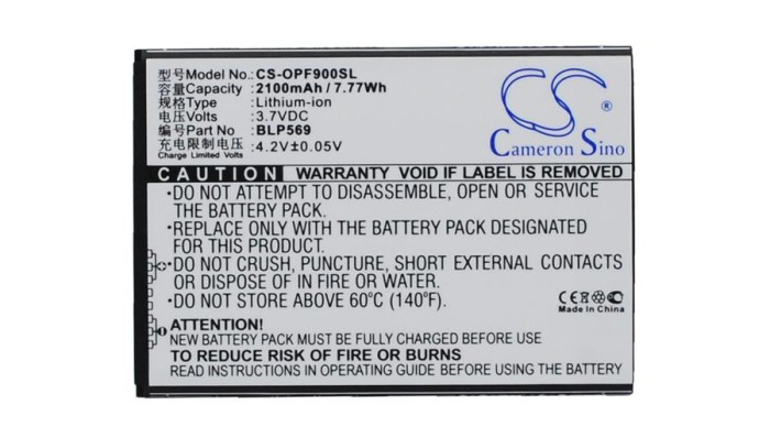 Cameron Sino 2100mAh OPPO Find 7,X9007,Find 7a,X9006,X9000,Oppo Find 7,X9077,X9076,X9006 LTE,Find 7 Lite Baterie