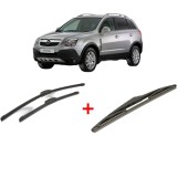 Cumpara ieftin Set 3 stergatoare pentru OPEL ANTARA A (L07) din 2006 - 2017, pentru parbriz si luneta fata si spate auto, Bosch Twin, din cauciuc siliconat rezistent