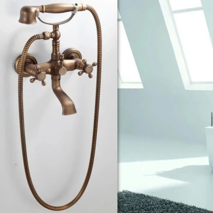 Baterie Dus cu Para si Furtun, Alama Sanitara, Bronz Antichizat, OD/2043 ModernLight Concept
