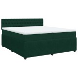 Cumpara ieftin Pat box spring cu saltea, verde inchis, 200x200 cm, catifea