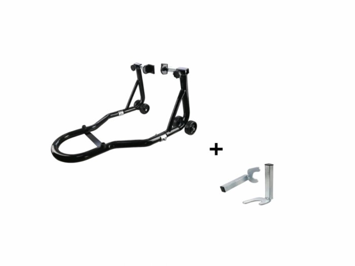 Stender motociclete spate strada si adaptor cu gheare, culoare negru Cod Produs: MX_NEW PF 26 700 0024ML