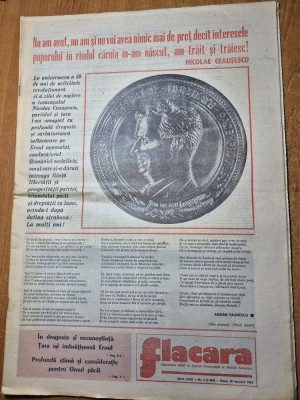 ziarul flacara 28 ianuarie 1983 - ziua de nastere a lui ceausescu ,obcina mare foto