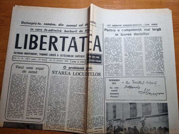 libertatea 25 ianuarie 1990