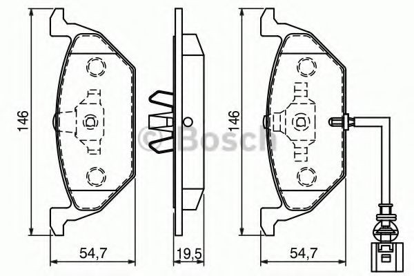 Set placute frana,frana disc AUDI A3 (8P1) (2003 - 2012) BOSCH 0 986 494 019