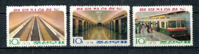 DPR Korea 1974 - Metroul din Pj&amp;ouml;ngjang, serie nestampilata foto