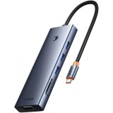 Hub USB-C Baseus UltraJoy, 3 x USB-A 3.0 - 1 x USB-C - 1 x HDMI - 1 x VGA - 1 x Jack 3.5mm - 1 x RJ45 - 1 x SD - 1 x microSD, Gri B0005280C811-00