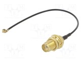 Cablu IPEX mamă &icirc;n unghi 0,1m SMA mamă negru ONTECK