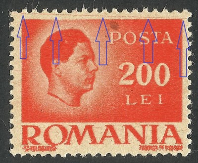EROARE ROMANIA 1945 LP 188 REGELE MIHAI I MLH - LINIE ORIZONTA / SUS foto