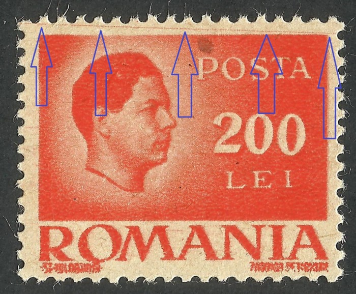 EROARE ROMANIA 1945 LP 188 REGELE MIHAI I MLH - LINIE ORIZONTA / SUS