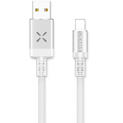Cablu Date si Incarcare USB la MicroUSB Usams U16 Volume Control Led, 2A, 1 m, Alb SJ288USB02 foto