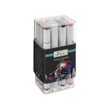 Markere varf dublu, Nassau Fine Art, 12 culori/set