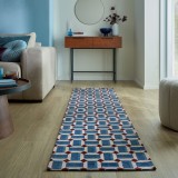 Cumpara ieftin Covor traversa Manhattan Lennox Geo Albastru 60X230 cm, Flair Rugs